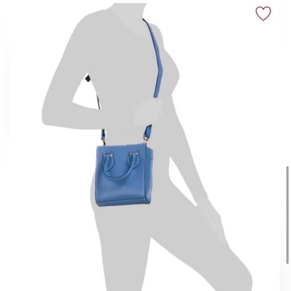 NEW! ANNA PAOLA Leather Crossbody Bag in Glicine (Blue) - Picture 6 of 9